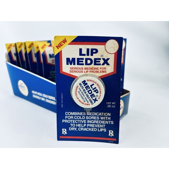 Lot Of 12 Vintage Blistex Lip Medex Rx Balm Tin - Medicated- 1986 - NOS - Picture 2 of 16